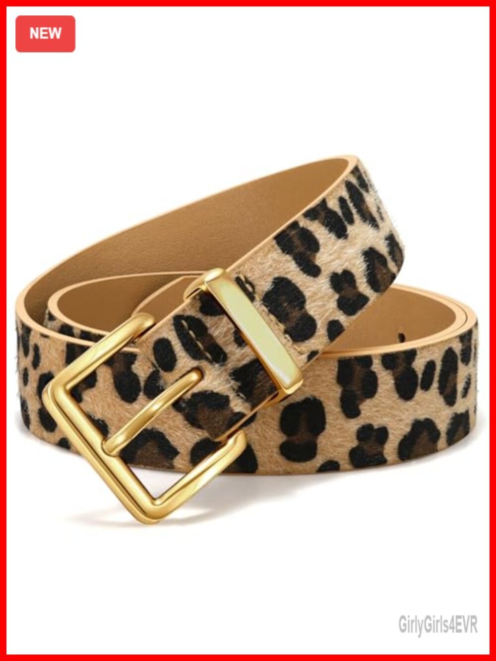 Faux Suede Leather Belt with Gold Buckle for Jeans Dresses